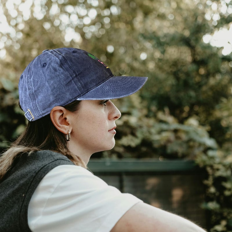 RLQWTKV Flamingo Beach Palm Tree Baseball Hat for Women Men Bees Adjustable Embroidered Cap - Image 4